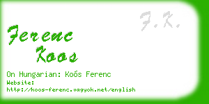 ferenc koos business card
