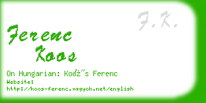 ferenc koos business card